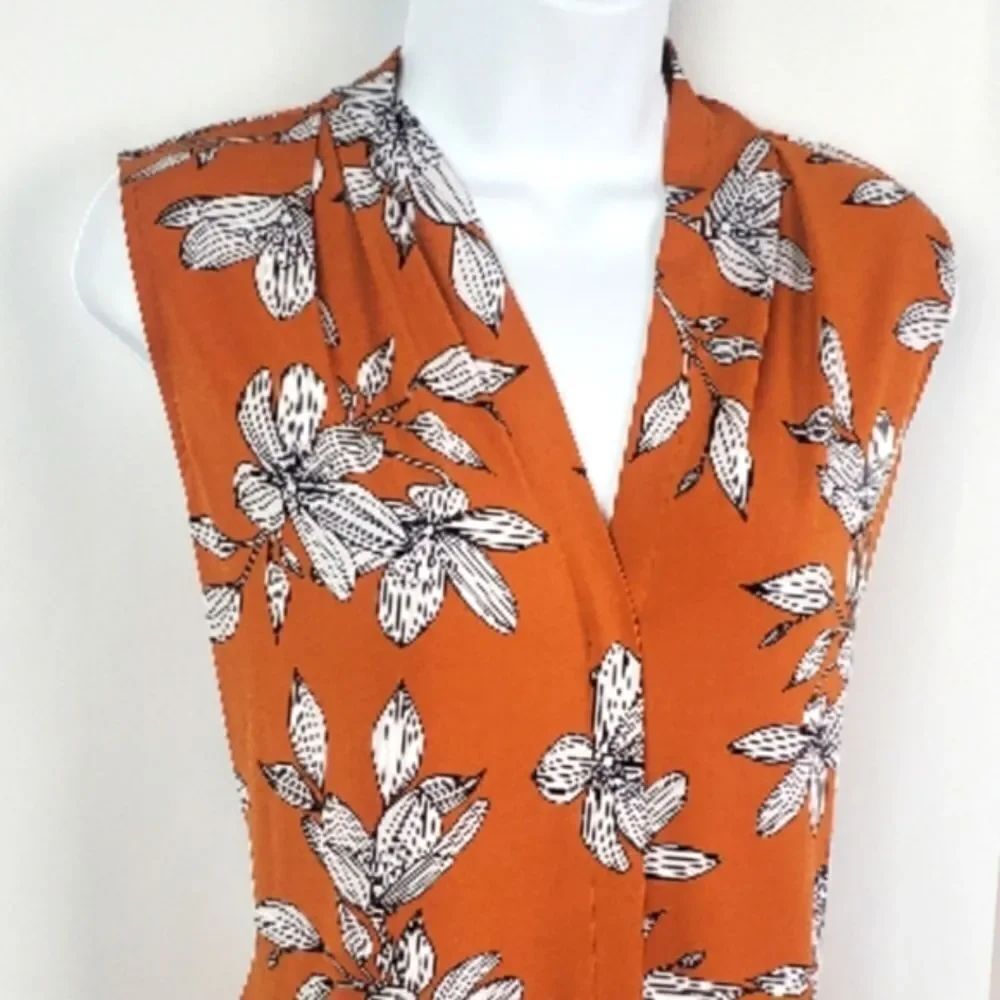 Vibrant Orange Floral Top